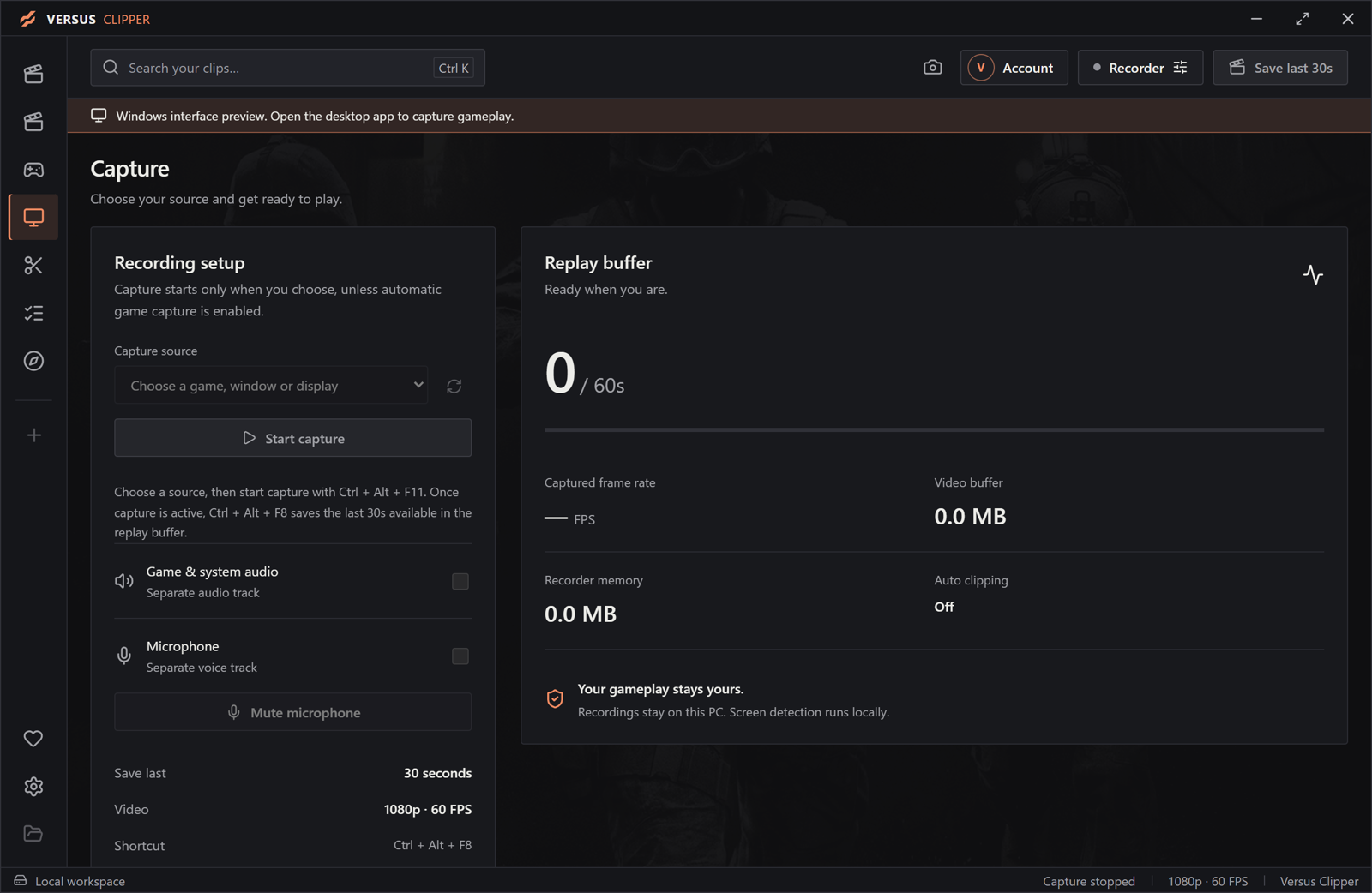 Versus Clipper Windows Guide: Capture Buffer, Save Replay, Edit & Share
