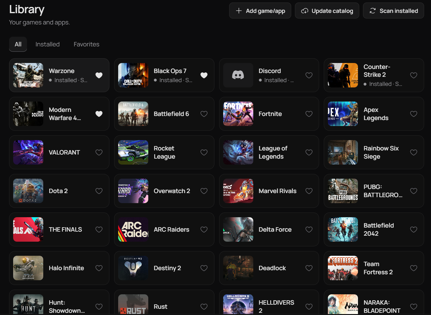 Versus VPN game library